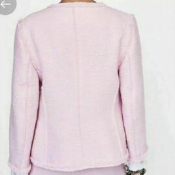 Zara Pink Tweed Women's Jacket - Picture 3 of 6
